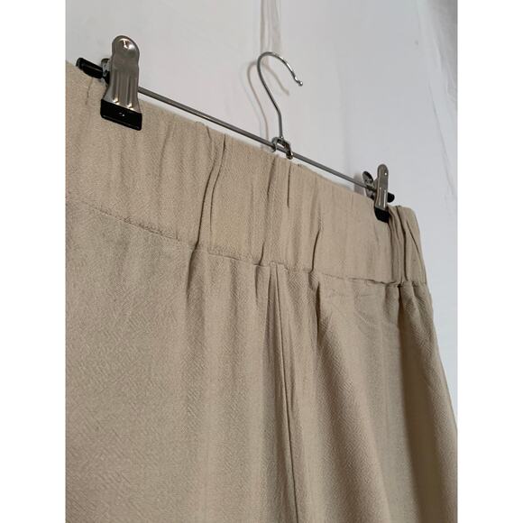 Free People Small Beige Wide Leg Rayon Pull On Khaki High Rise Women's Pant - Picture 5 of 8